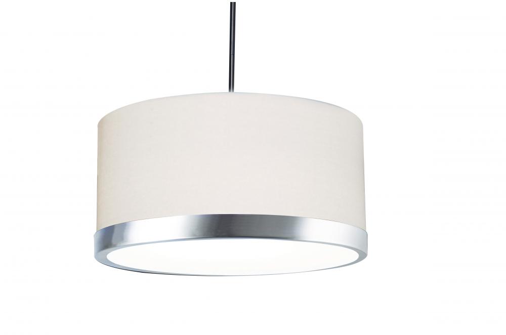 Evanston - Pendant - Satin Nickel Finish - Linen White Fabric Shade