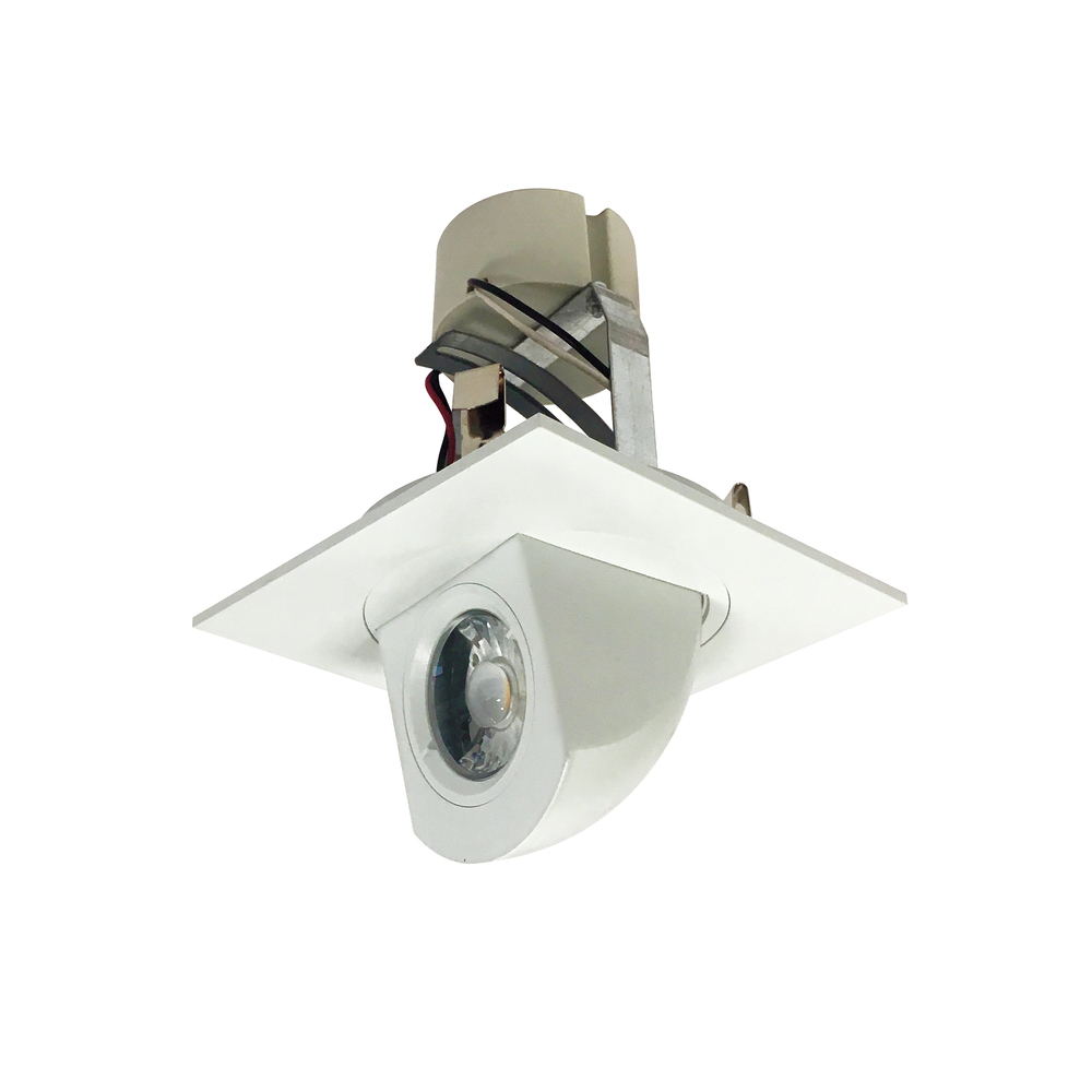 4" Cobalt Square Adjustable Elbow LED Retrofit, 800lm / 12W, 4000K, Matte Powder White Finish