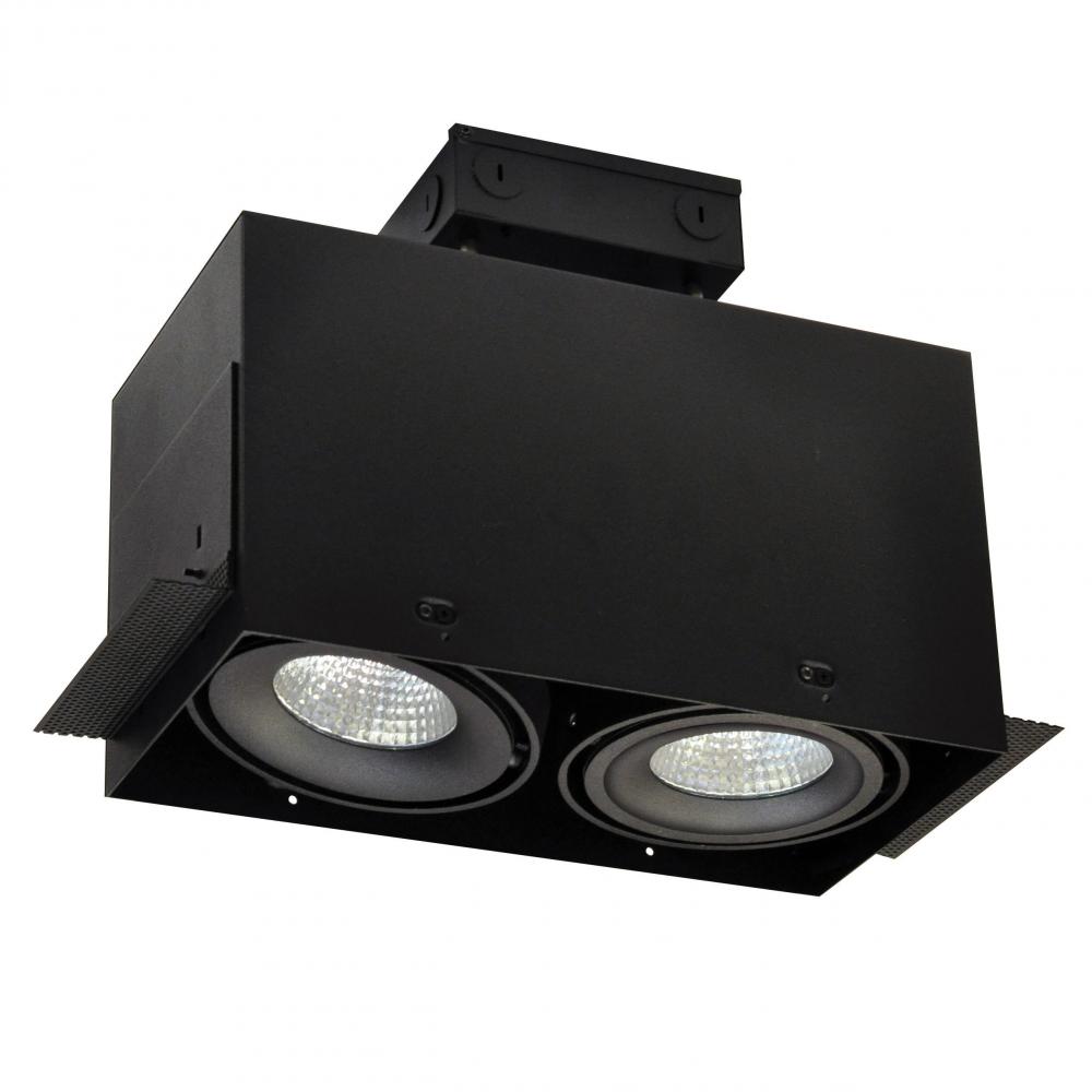 LED Trimless 2-Head MLS Housing, 30W / 2100lm per Head, 4000K, 32-Degrees Flood, Black, 120-277V