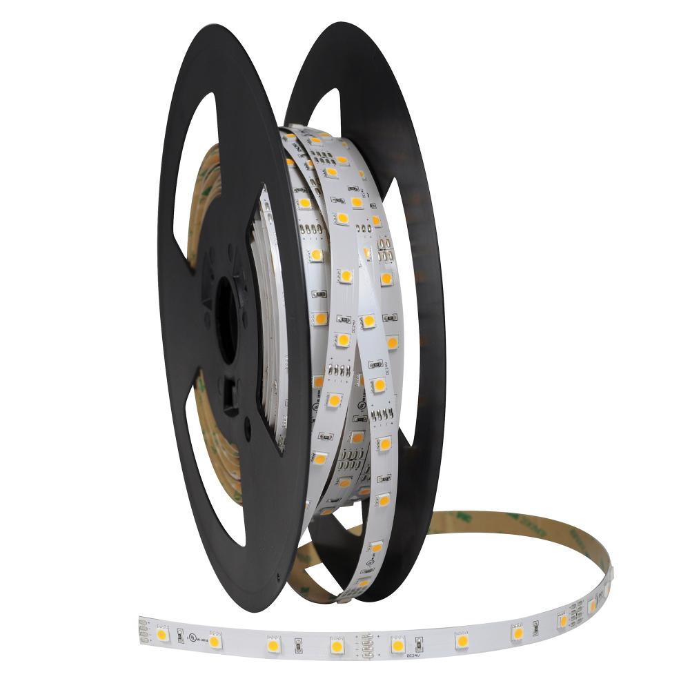 High Output 20' 24V Continuous LED Tape Light, 310lm / 4.3W per foot, 3000K, 90+ CRI