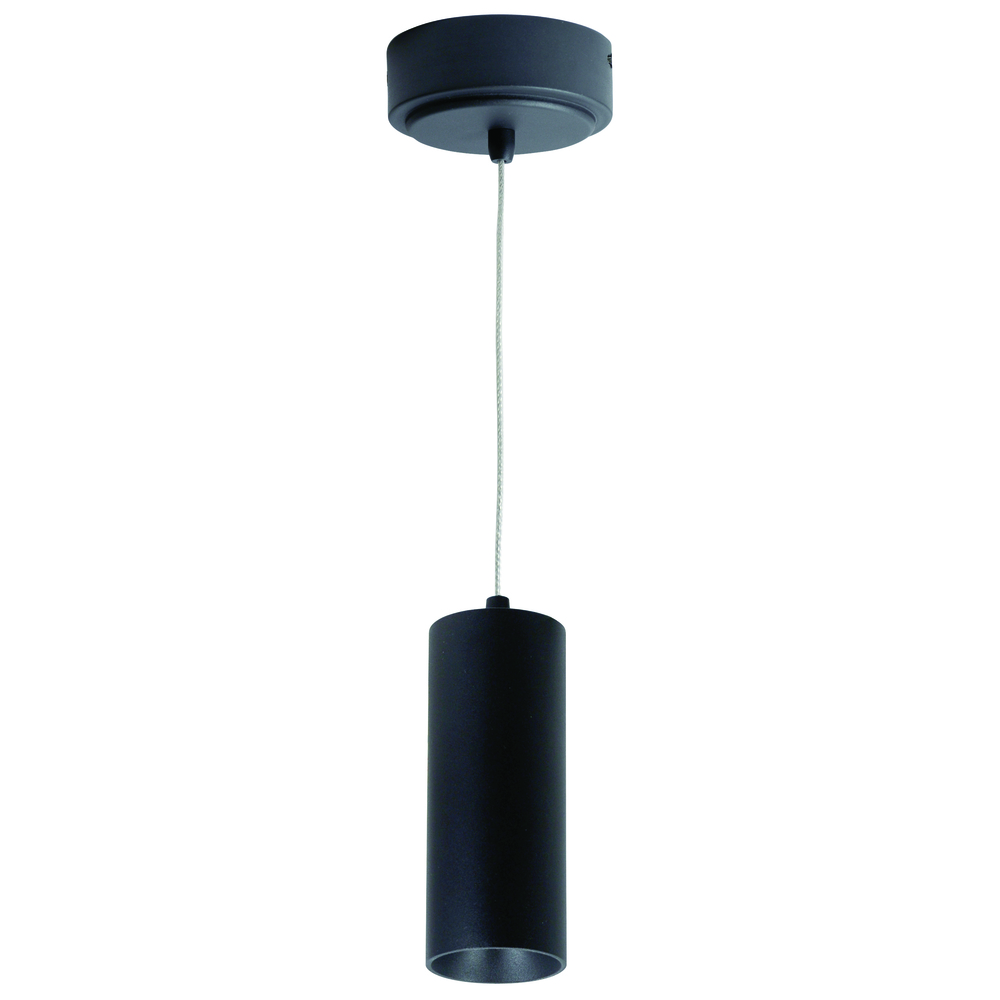 black cylindrical pendant light