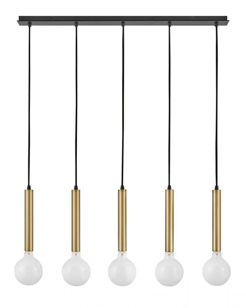 Large Five Light Linear Chandelier