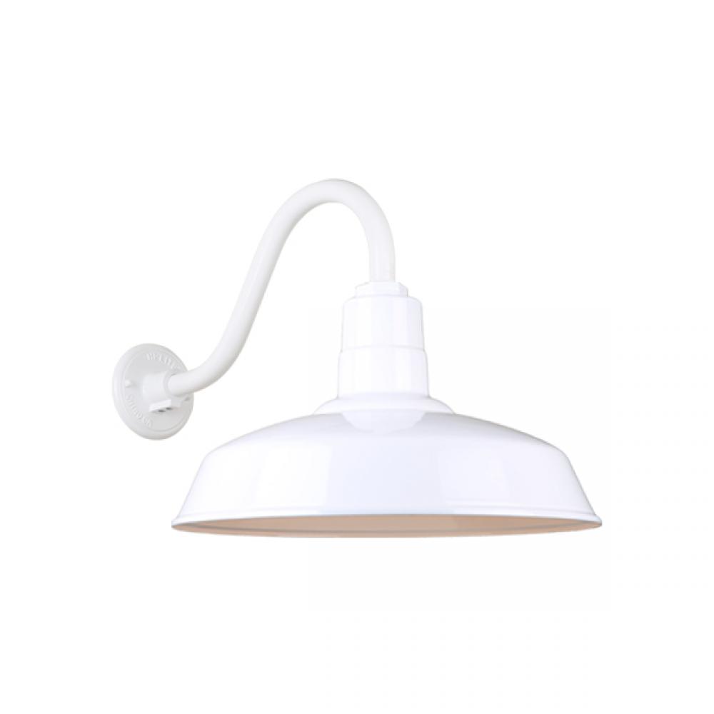 16" Gooseneck Light Warehouse Shade, QSNB-42 Arm