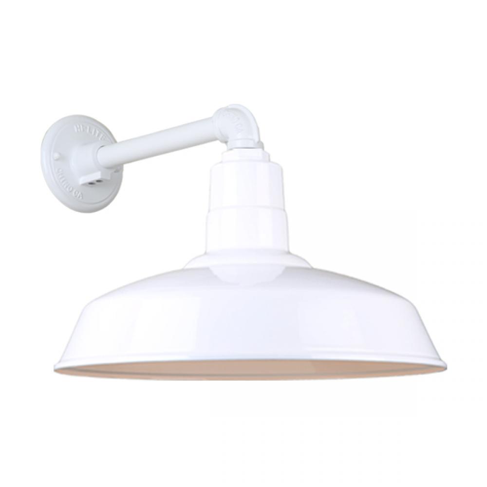 16" Gooseneck Light Warehouse Shade, QSNB-44 Arm