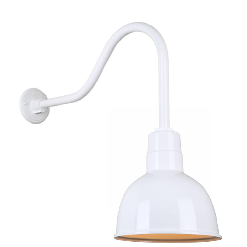 10" Gooseneck Light Deep Bowl Shade, QSNHL-H Arm