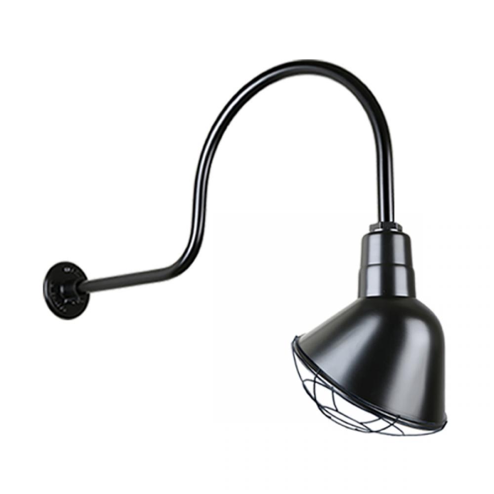 10" Gooseneck Light Angle Shade, QSNHL-C Arm, Wire Guard Accessory