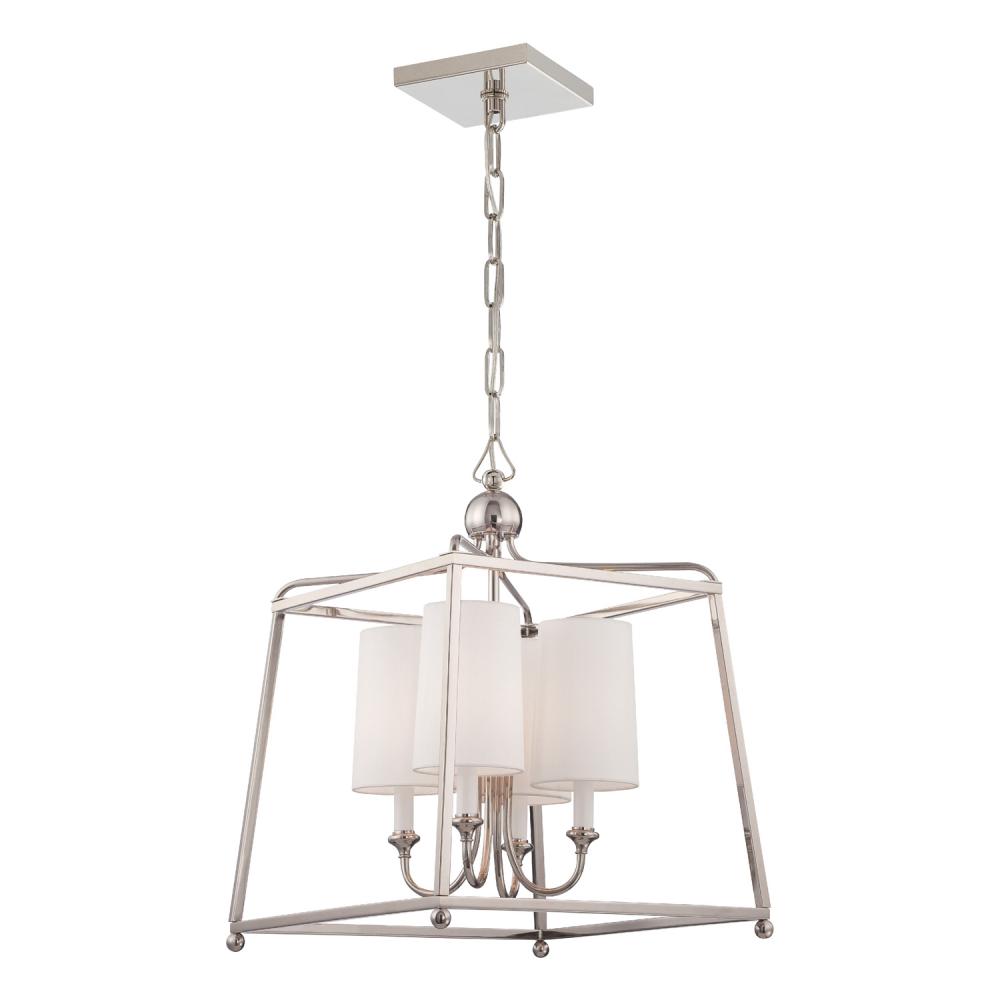 Libby Langdon Sylvan 4 Light Polished Nickel Mini Chandelier