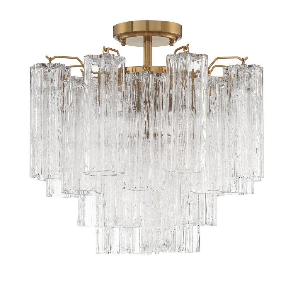 Addis 4 Light Aged Brass Semi Flush Mount