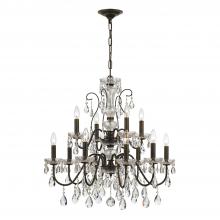 Crystorama 3029-EB-CL-MWP - Butler 12 Light Hand Cut Crystal English Bronze Chandelier