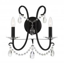 Crystorama 6822-MK-CL-MWP - Othello 2 Light Matte Black Sconce