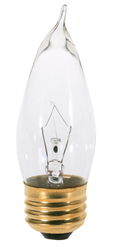 40 Watt CA10 Incandescent; Clear; 2500 Average rated hours; 360 Lumens; Medium base; 130 Volt