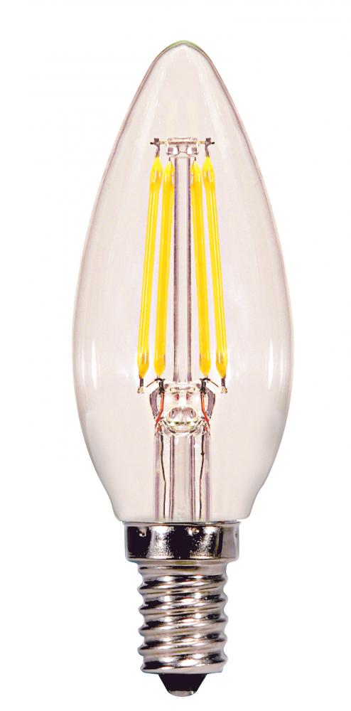 4.5 Watt B11 LED; Clear; Candelabra base; 2700K; 350 Lumens; 120 Volt; 3-Pack