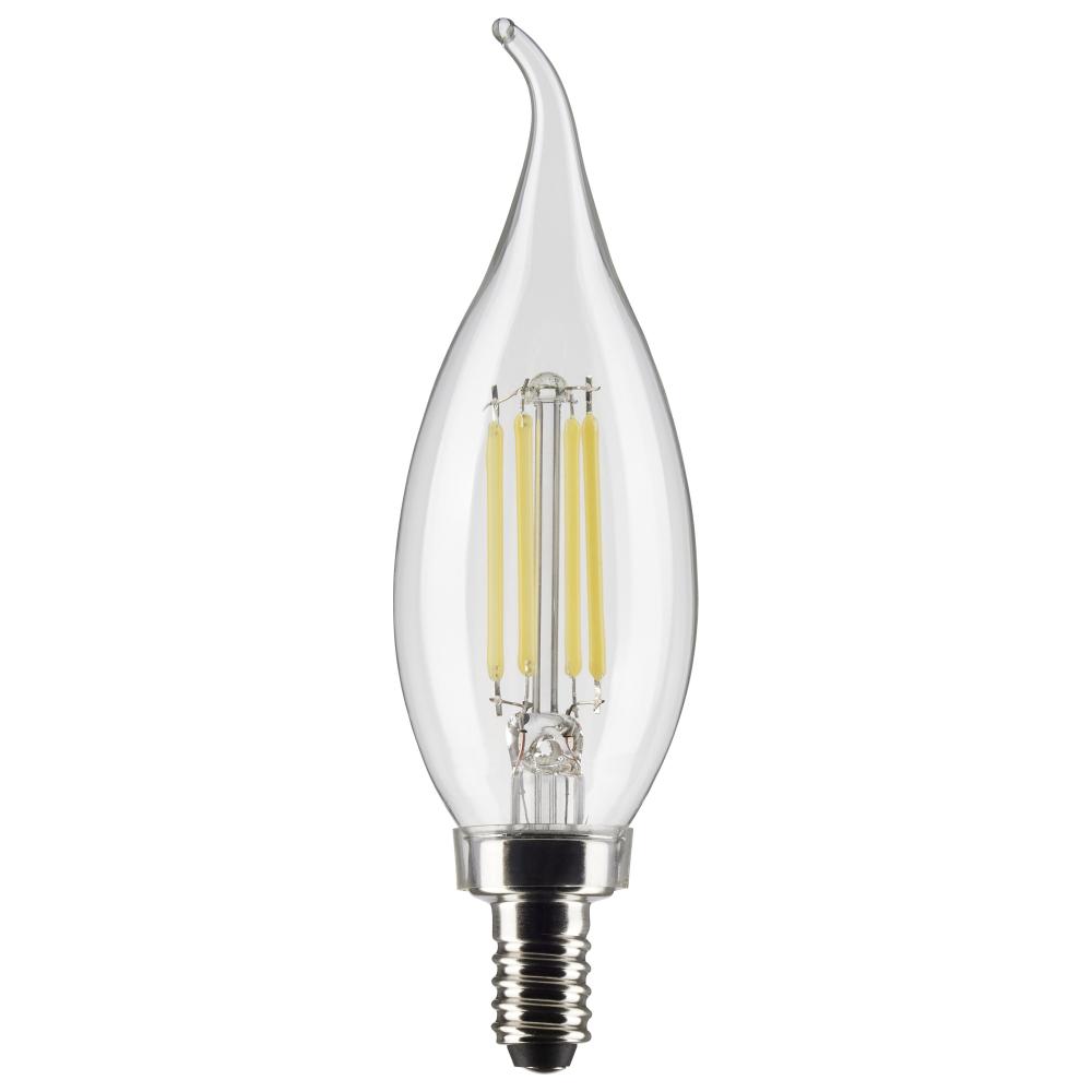 4 Watt CA10 LED; Clear; Candelabra Base; 2700K; 350 Lumens; 120 Volt; 2-Pack