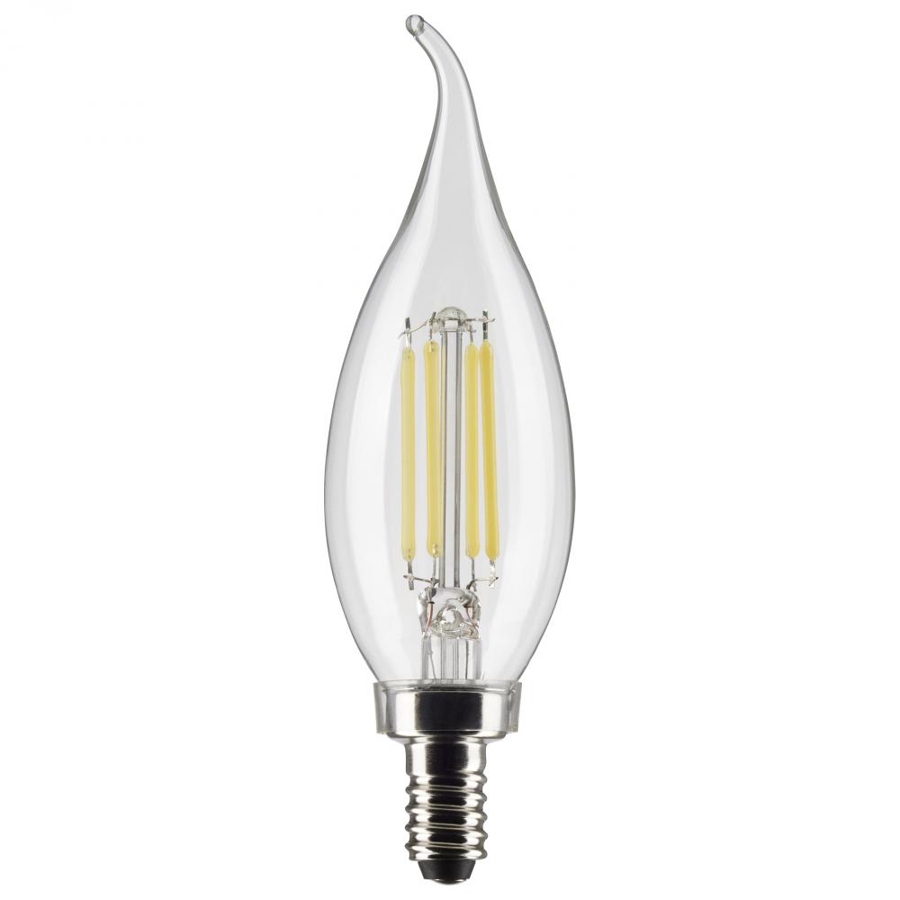 5.5 Watt CA10 LED; Clear; Candelabra Base; 5000K; 120 Volt; 2-Card