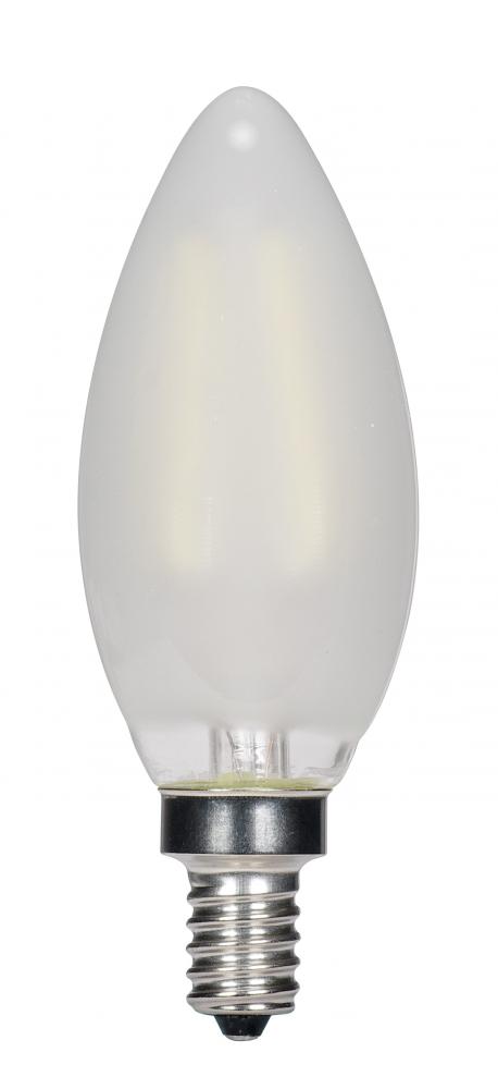 3.5 Watt B11 LED; Frosted; Candelabra base; 2700K; 350 Lumens; 120 Volt