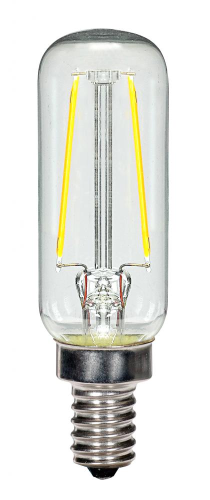 2.5 Watt T6 LED; Clear; Candelabra base; 2700K; 200 Lumens; 120 Volt