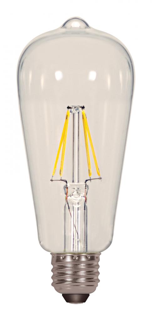 7 Watt ST19 LED; Clear; Medium base; 3000K; 800 Lumens; 120 Volt