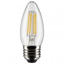 Satco Products Inc. S21369 - 4 Watt B11 LED; Clear; Medium base; 90 CRI; 3000K; 120 Volt; 3-Pack