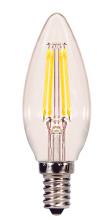 Satco Products Inc. S21708 - 4.5 Watt B11 LED; Clear; Candelabra base; 2700K; 350 Lumens; 120 Volt; 3-Pack