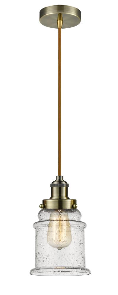 Edison - 1 Light - 8 inch - Antique Brass - Cord hung - Mini Pendant