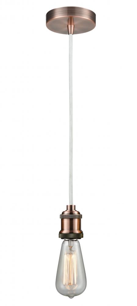 Edison - 1 Light - 2 inch - Antique Copper - Cord hung - Mini Pendant