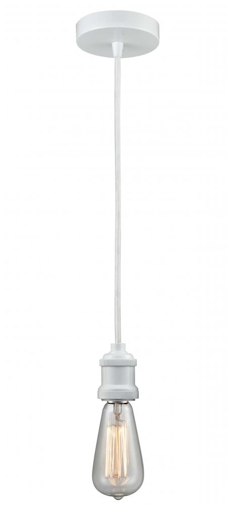 Edison - 1 Light - 2 inch - White - Cord hung - Mini Pendant