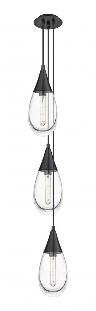 Malone - 3 Light - 8 inch - Matte Black - Multi Pendant