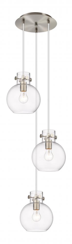 Newton Sphere - 3 Light - 16 inch - Brushed Satin Nickel - Multi Pendant