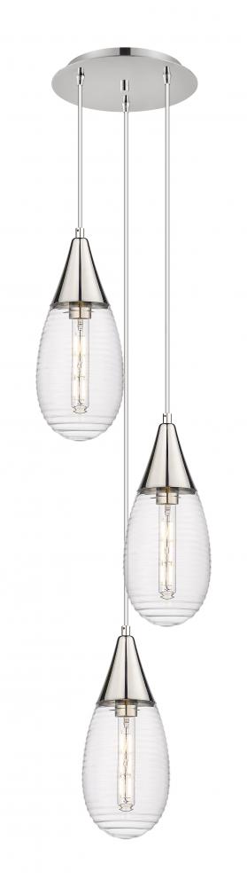 Malone - 3 Light - 14 inch - Polished Nickel - Multi Pendant