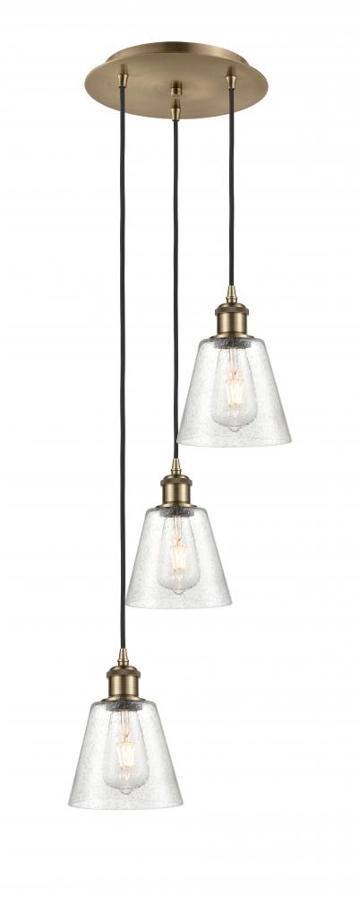 Caton - 3 Light - 12 inch - Antique Brass - Cord Hung - Multi Pendant