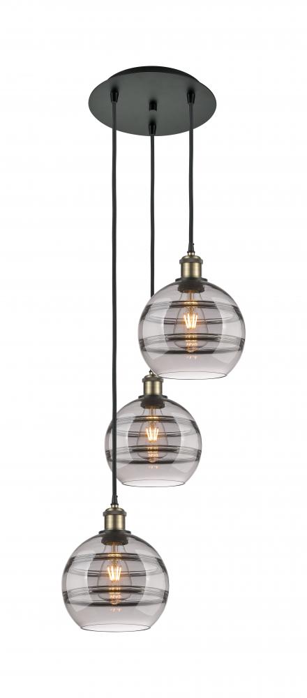 Rochester - 3 Light - 15 inch - Black Antique Brass - Cord Hung - Multi Pendant