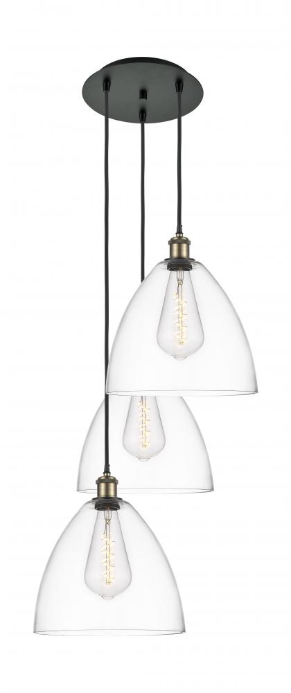 Bristol - 3 Light - 19 inch - Black Antique Brass - Cord Hung - Multi Pendant