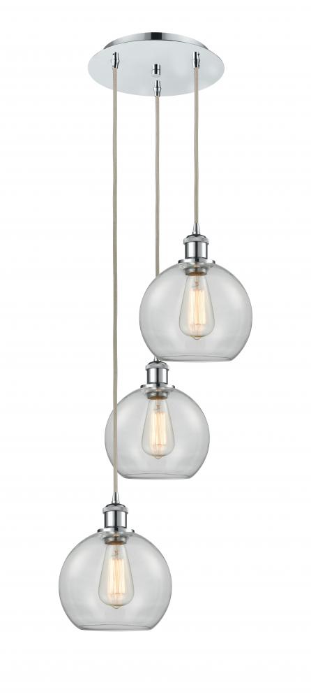 Athens - 3 Light - 15 inch - Polished Chrome - Cord Hung - Multi Pendant