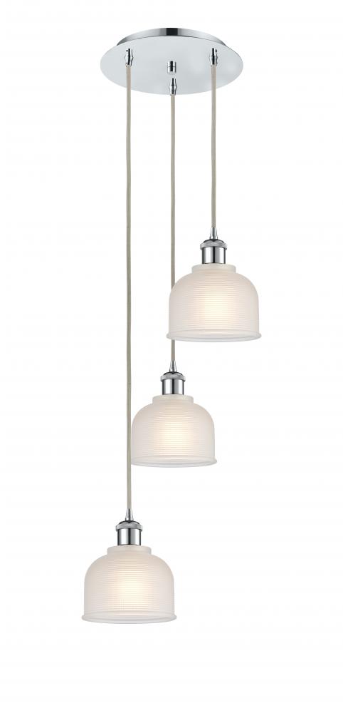 Dayton - 3 Light - 12 inch - Polished Chrome - Cord Hung - Multi Pendant