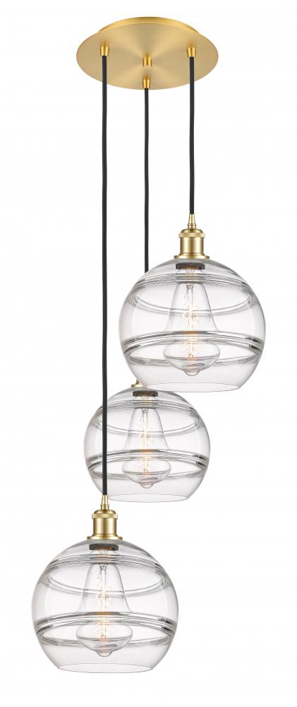 Rochester - 3 Light - 17 inch - Satin Gold - Cord hung - Multi Pendant