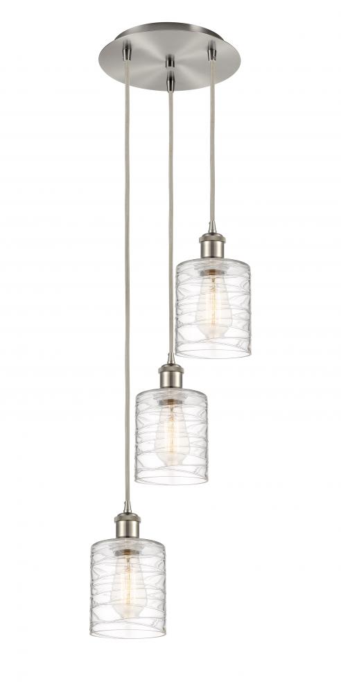 Cobbleskill - 3 Light - 12 inch - Brushed Satin Nickel - Cord Hung - Multi Pendant