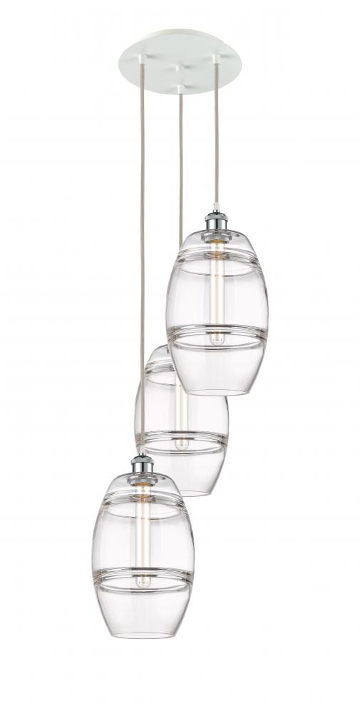 Vaz - 3 Light - 15 inch - White Polished Chrome - Cord Hung - Multi Pendant