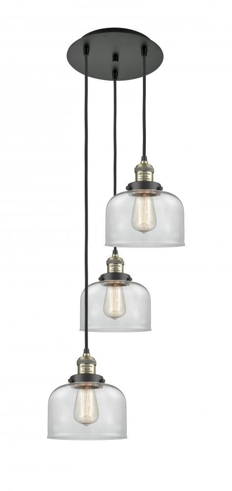 Cone - 3 Light - 14 inch - Black Antique Brass - Cord hung - Multi Pendant