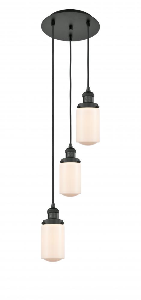 Dover - 3 Light - 11 inch - Matte Black - Cord hung - Multi Pendant