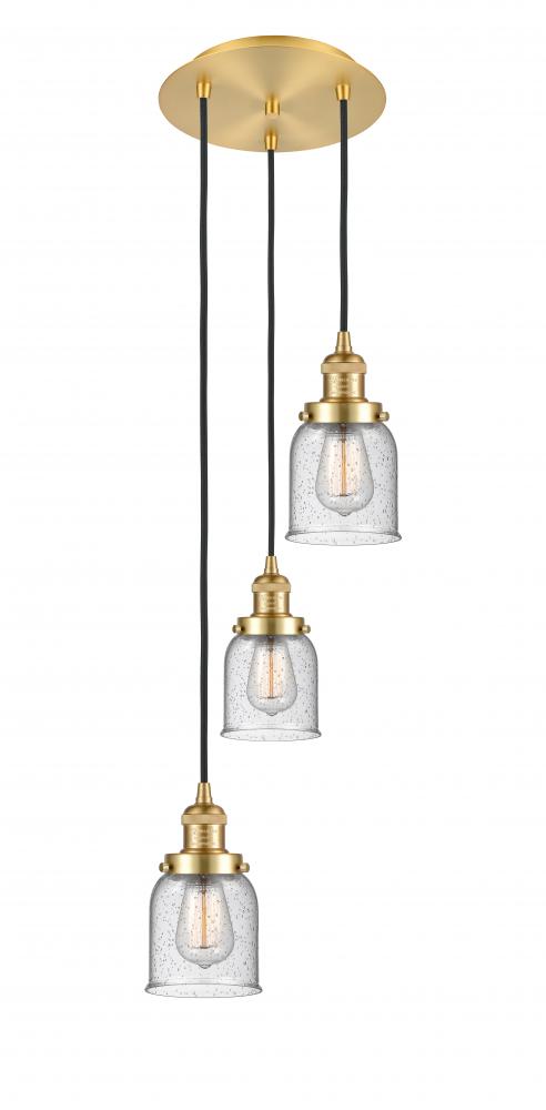 Cone - 3 Light - 12 inch - Satin Gold - Cord hung - Multi Pendant