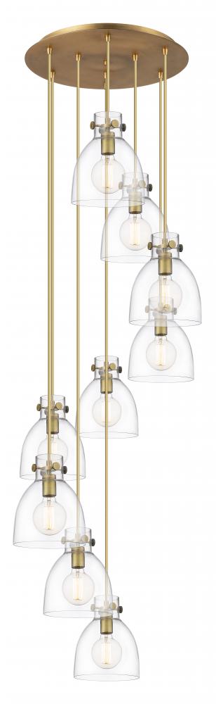 Newton Bell - 9 Light - 22 inch - Brushed Brass - Multi Pendant