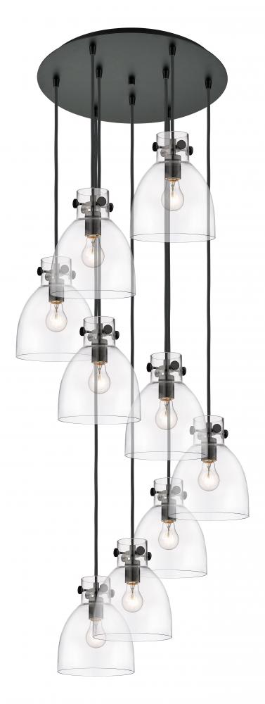 Newton Bell - 9 Light - 22 inch - Matte Black - Multi Pendant