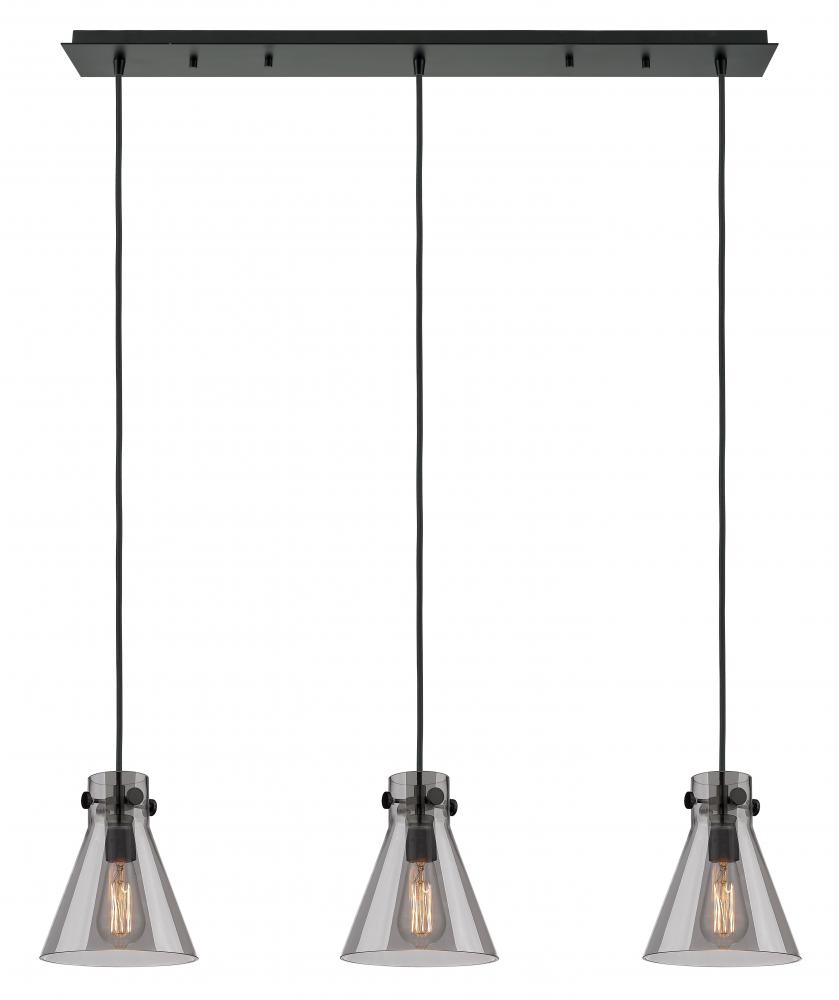 Newton Cone - 3 Light - 40 inch - Matte Black - Linear Pendant