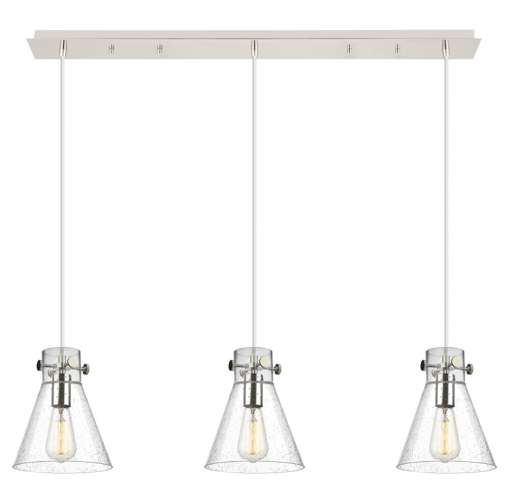 Newton Cone - 3 Light - 40 inch - Polished Nickel - Linear Pendant