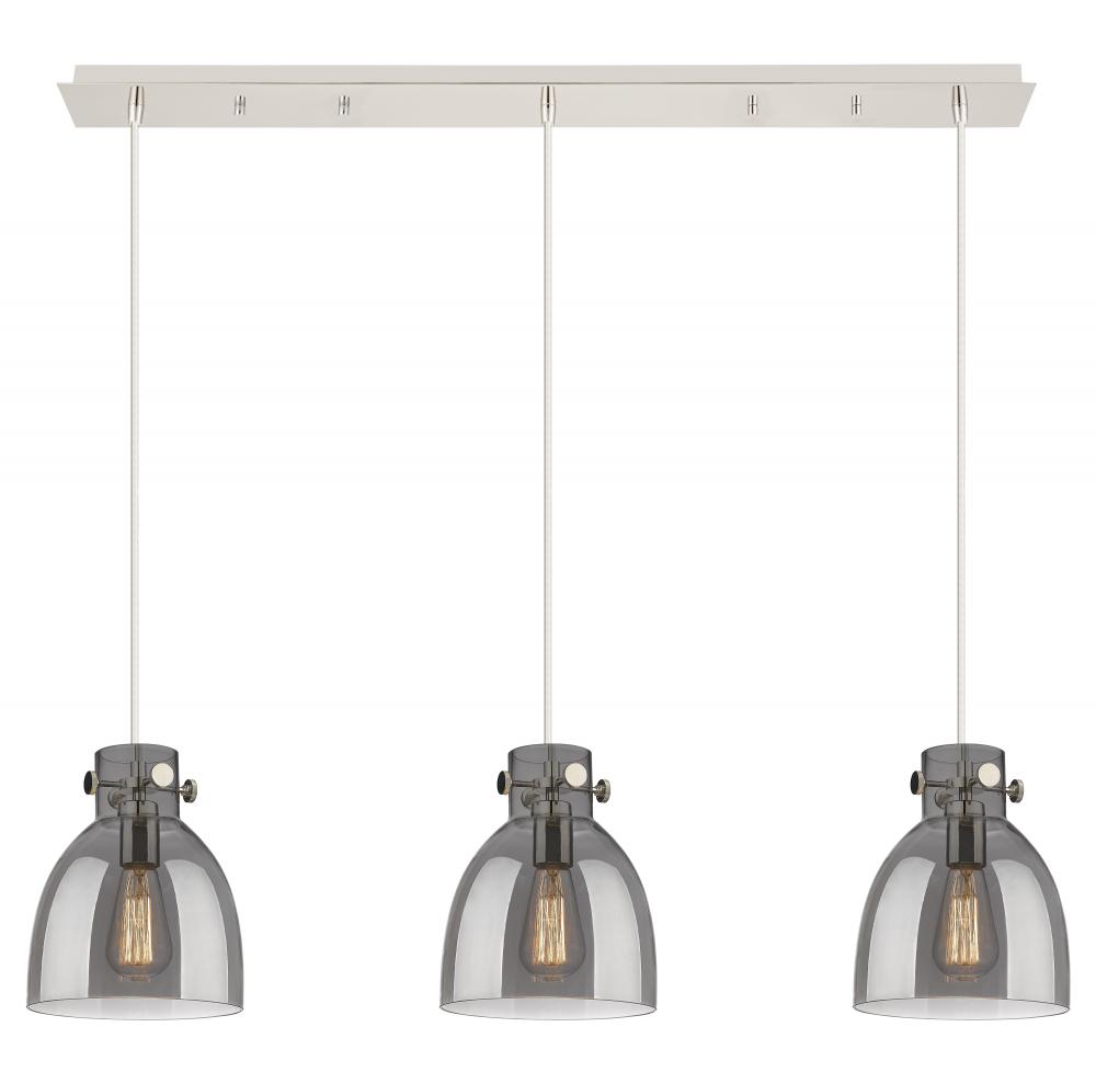 Newton Bell - 3 Light - 40 inch - Polished Nickel - Linear Pendant