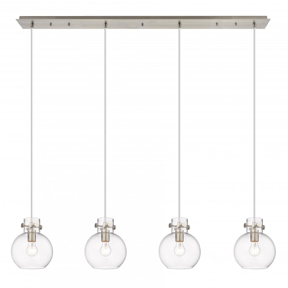 Newton Sphere - 4 Light - 52 inch - Brushed Satin Nickel - Linear Pendant