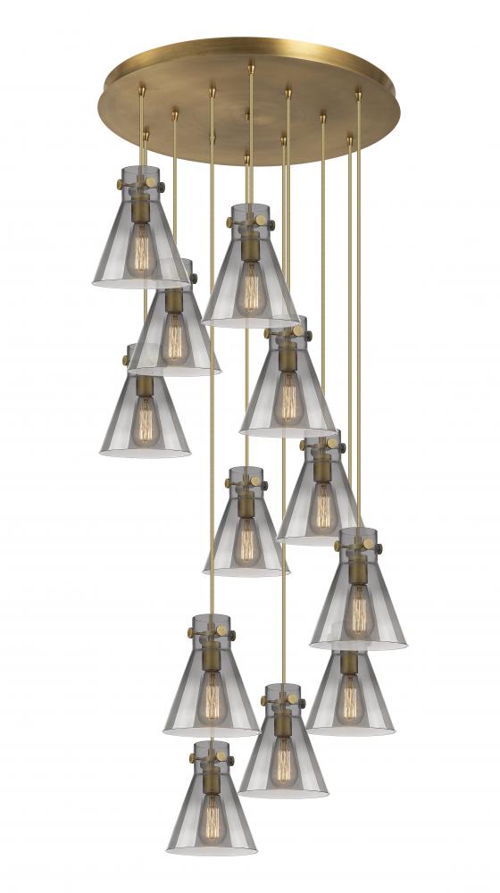 Newton Cone - 12 Light - 27 inch - Brushed Brass - Multi Pendant