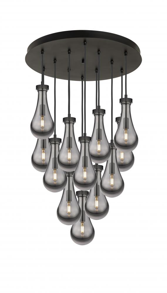 Owego - 12 Light - 24 inch - Matte Black - Multi Pendant