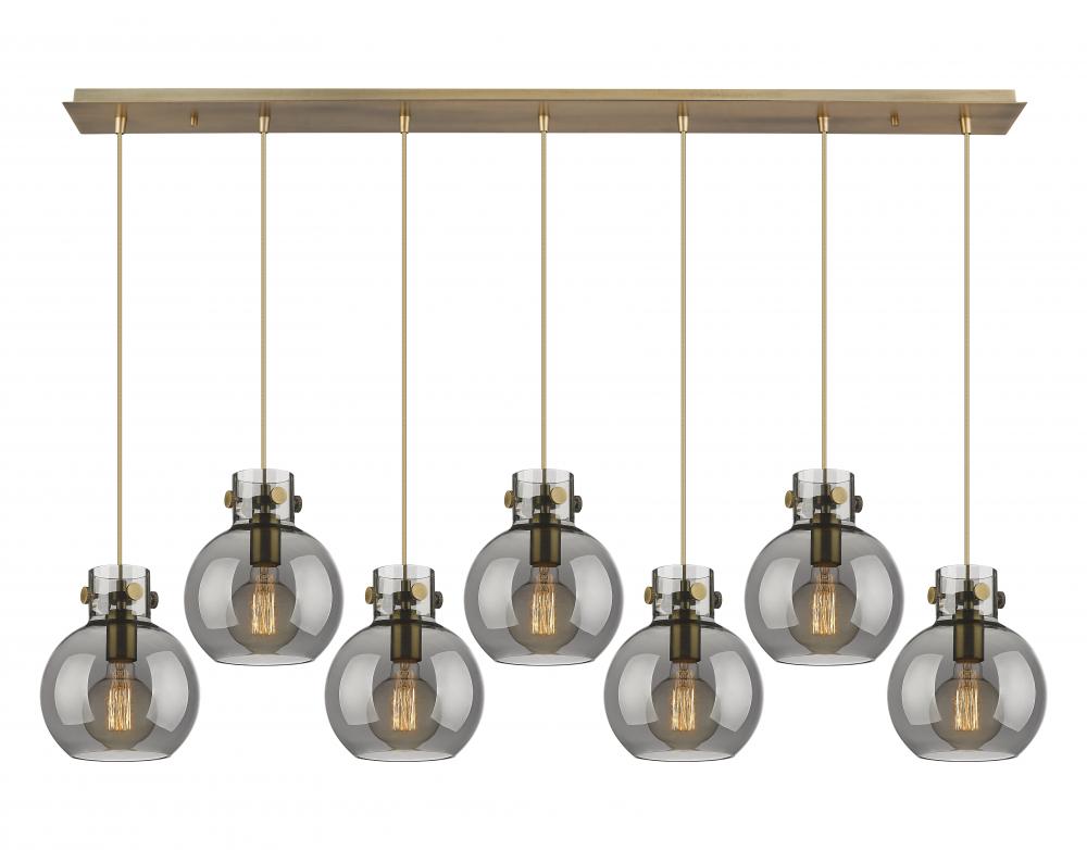 Newton Sphere - 7 Light - 52 inch - Brushed Brass - Cord hung - Linear Pendant