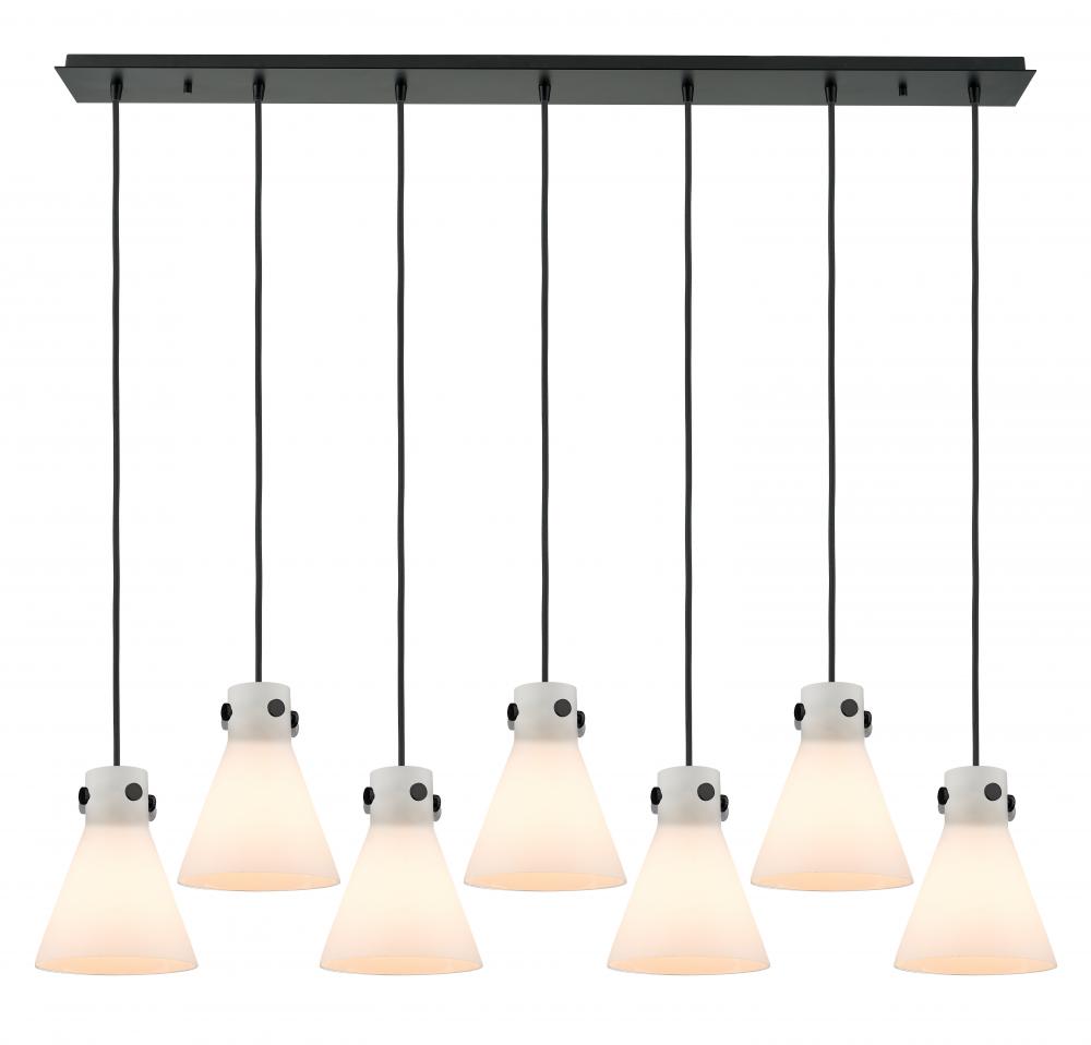 Newton Cone - 7 Light - 52 inch - Matte Black - Linear Pendant